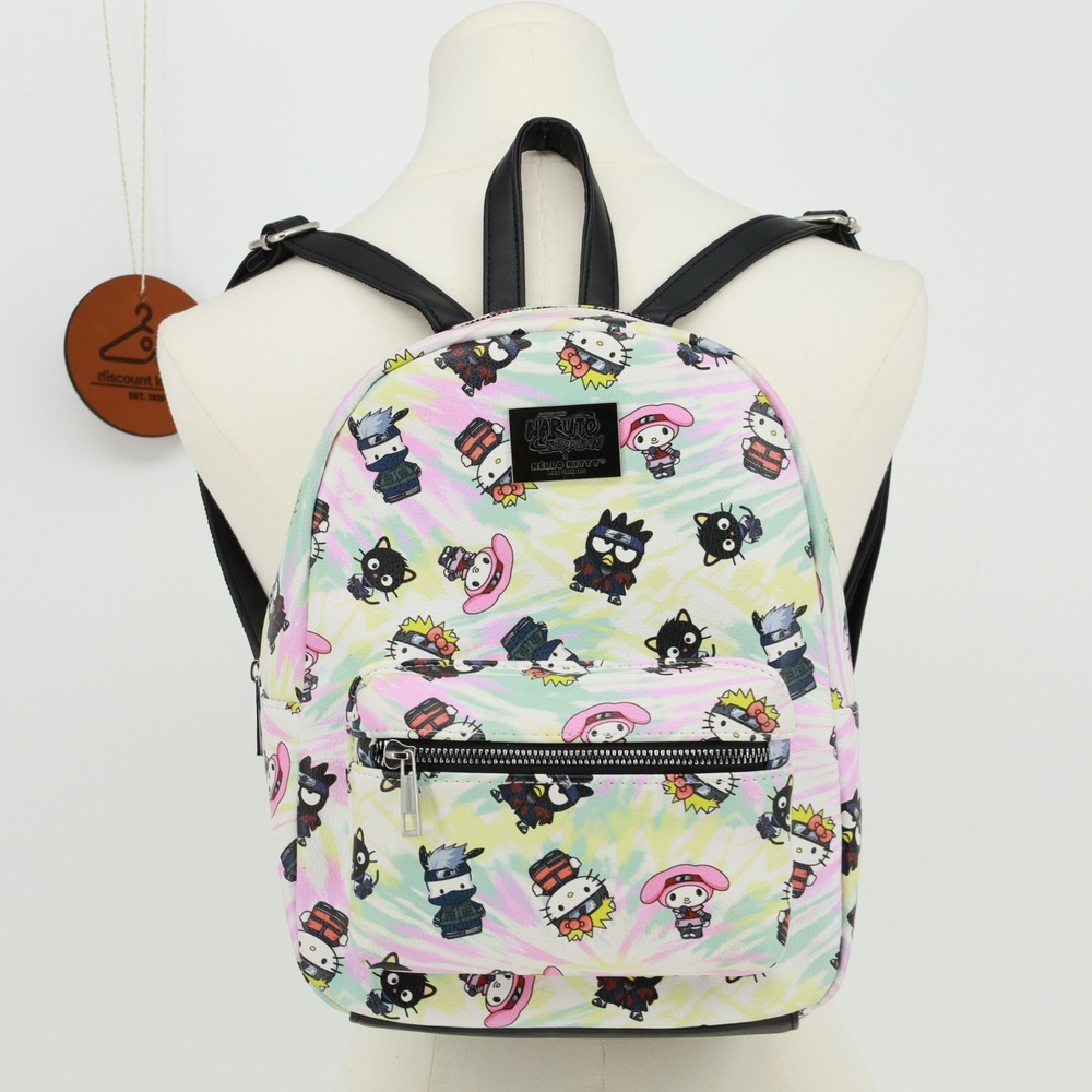 Naruto Shippuden x Hello Kitty Friends Mini Backpack Tie Dye Sanrio Anime Bag
